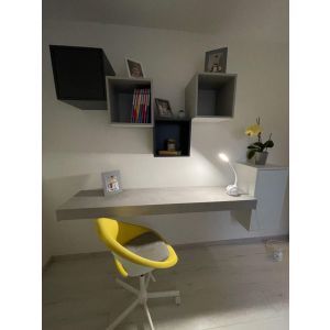 Evolution wall mounted desk 120x40, Concrete Effect, Grey