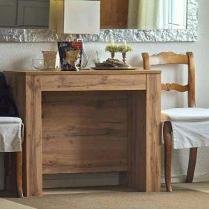 Masă Consolă Extensibilă cu suport pentru extensii Easy, 45(305)x 90 cm, Stejar Rustic