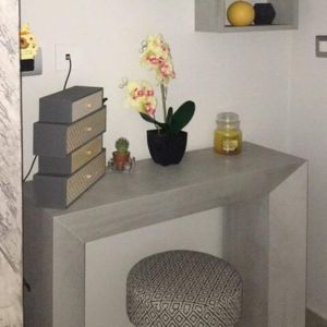 Giuditta Console Table, Concrete Effect, Grey