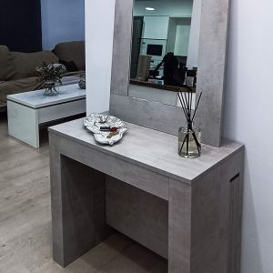 Evolution Rectangular Wall Mirror, 118 x 73 cm, Concrete Effect, Grey