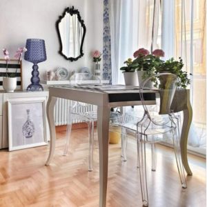 Classico, Extendable dining table, 120(200)x80 cm, Matt White