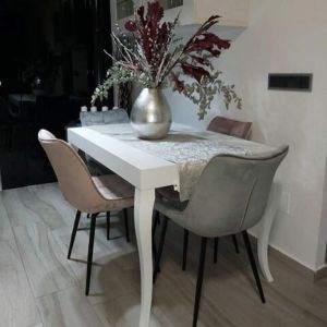 Classico, Extendable dining table, 120(200)x80 cm, Matt White