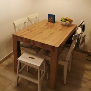 Table à manger extensible, First, 120(200)x80 cm, Bois Rustique