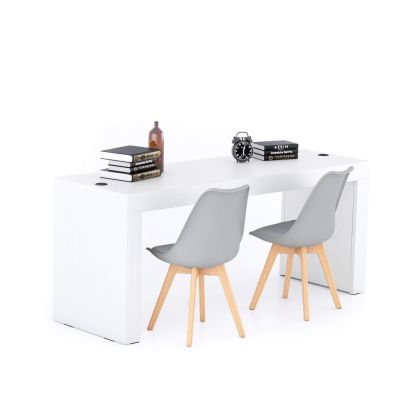 Bureau Evolution 180x60, Essen Wit met twee poten en Draadloze Oplader hoofdafbeelding