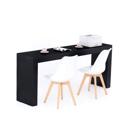 Evolution Schreibtisch 180 x 40, Esche, Schwarz, mit zwei Beinen Hauptbild