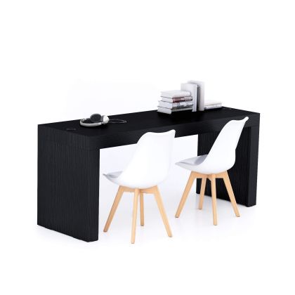 Bureau Evolution 180x60, Essen Zwart, twee poten en Draadloze Oplader hoofdafbeelding