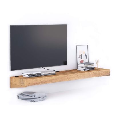 Suport TV suspendat Evolution 180x40, Stejar Rustic cu Încărcător Wireless