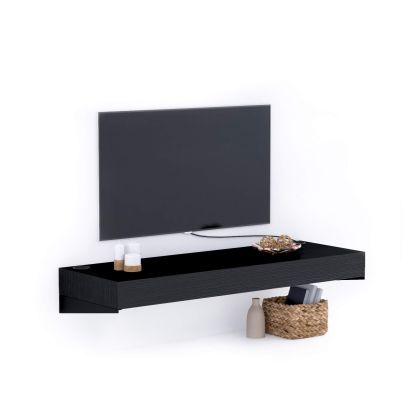 Support TV Mural Evolution 120x40, Frêne Noir avec Chargeur Sans Fil image principale