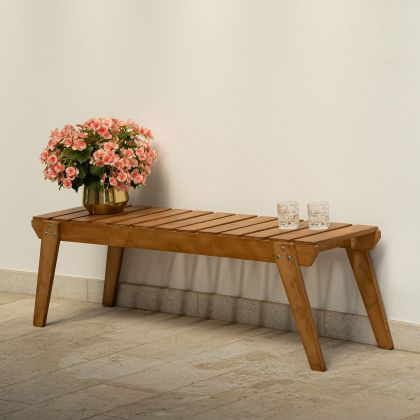 Wooden Garden Bench, Elena, Teak Colour