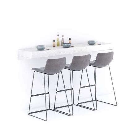 Table de bar murale Evolution 180x40, Frêne Blanc