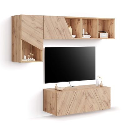 Emma Living Room Wall Unit 3, Rustic Oak, 176x44x170 cm main image