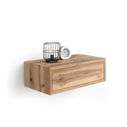 Riccardo Wall bedside table, Rustic Oak main image