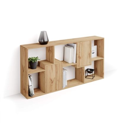 Iacopo XS Bookcase with panel doors (160.8 x 80 cm), Rustic Oak main image