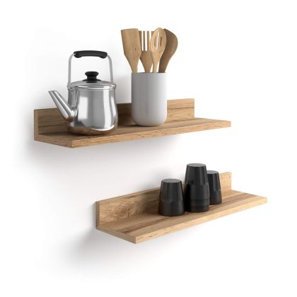 Set of 2 Rachele shelves, 60 cm, Rustic Oak main image