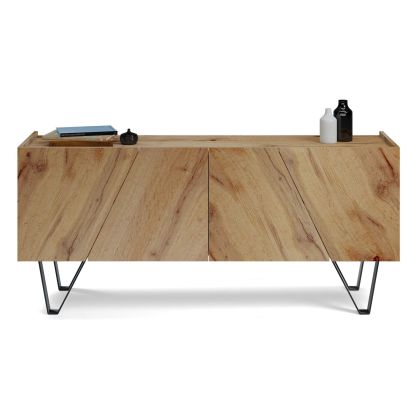 Emma 4-door Sideboard with black legs, Rustic Oak main image