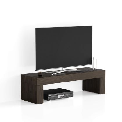 Porta Tv Evolution 120x40, Noce Scuro, con Caricatore wireless