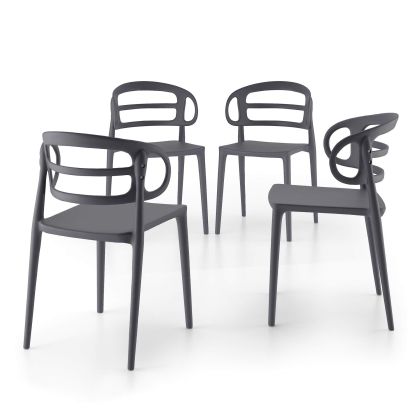 Chaises Carlotta, lot de 4, Gris image principale