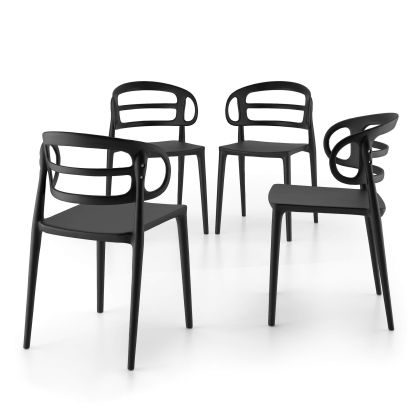 Carlotta stoelen, set van 4, Zwart