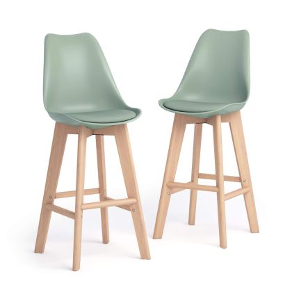 Taburete în stil nordic Greta, Set de 2, Verde Salvie