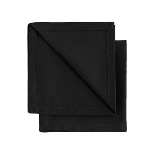 Tovaglioli Gioele in cotone 35x35, Set da 2, Nero immagine principale