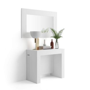 Tavolo Consolle Allungabile con porta prolunghe Easy, 45(305)x 90 cm, Bianco Frassino immagine principale