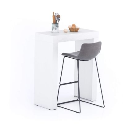 Table Haute Evolution 90x40, Frêne Blanc avec 2 pieds image principale
