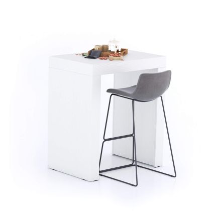 Table Haute Evolution 90x60, Frêne Blanc avec 2 pieds image principale
