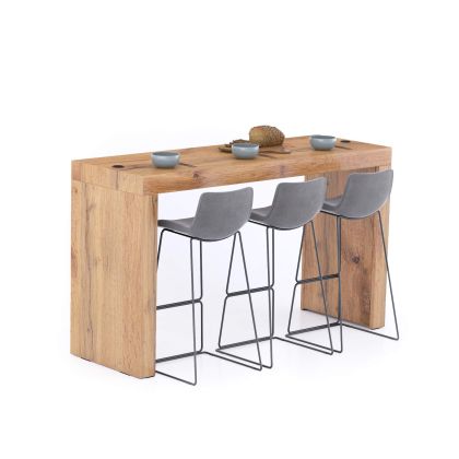 Table Haute Evolution 180x60, Bois Rustique avec 2 pieds et Chargeur Sans Fil image principale