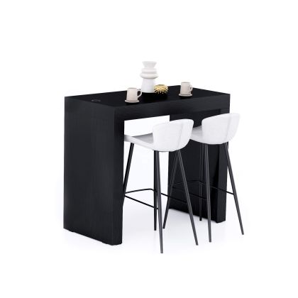 Table Haute Evolution 120x60, Frêne Noir avec 2 pieds et Chargeur Sans Fil image principale