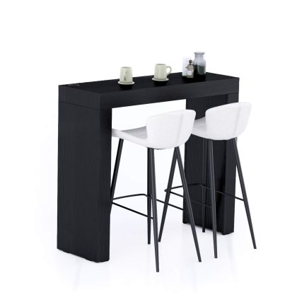Table Haute Evolution 120x40, Frêne Noir avec 2 pieds et Chargeur Sans Fil image principale