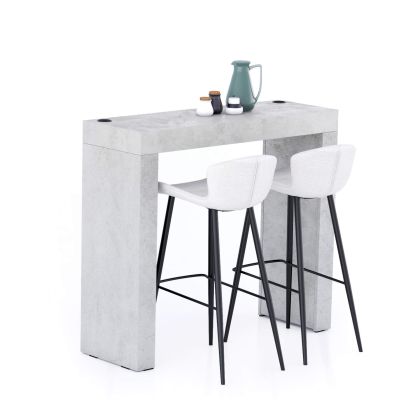 Evolution Hohe Tisch mit kabellosem Ladegerät 120x40, grauer Beton Hauptbild