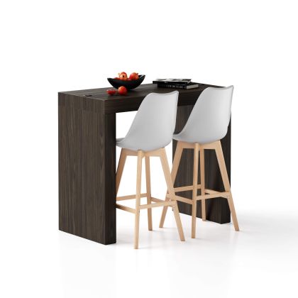 Evolution High Table with Two Legs and Wireless Charger 120x60, Dark Walnut main image