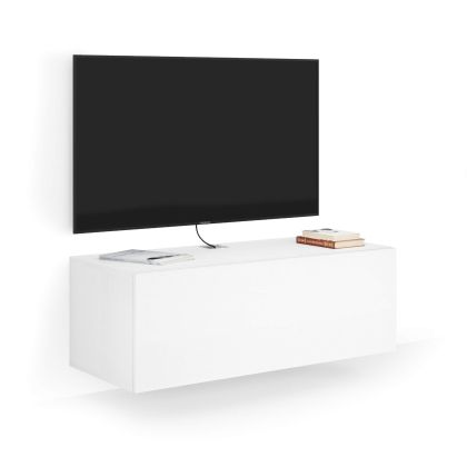 Mueble TV suspendido Easy con cajón, color fresno blanco imagen principal