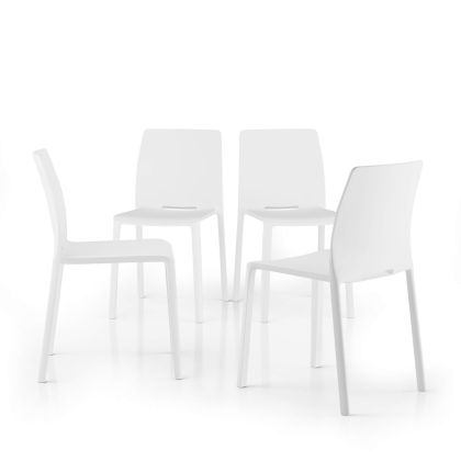 Cadeiras Emma, conjunto de 4, branco
