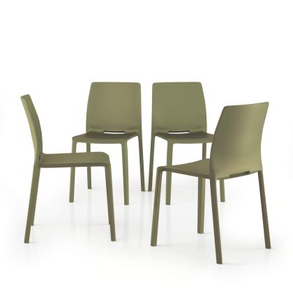 Emma stoelen, set van 4, olijfgroen hoofdafbeelding