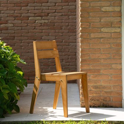 Chaise de jardin en bois, Elena, Couleur Teck