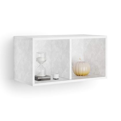 X Wall Unit 70 Without Door, Concrete Effect, White