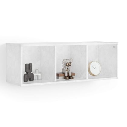 X Wall Unit 104 Without Door, Concrete Effect, White