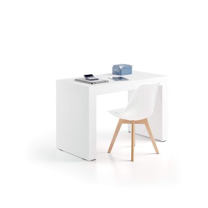 Table de bureau Evolution 120x60, Blanc Frêne avec 2 pieds image principale