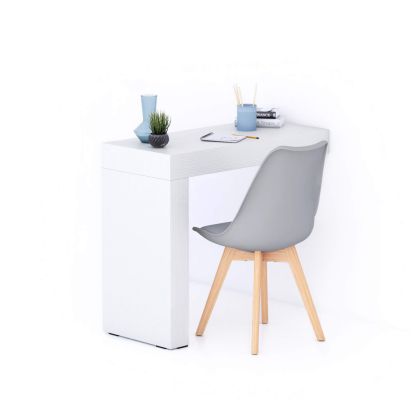 Table de bureau Evolution 90x40, Frêne Blanc avec un pied image principale