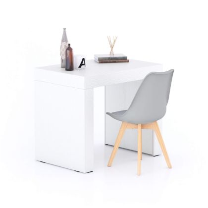 Table de bureau Evolution 90x60, Frêne Blanc avec 2 pieds image principale