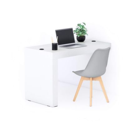 Evolution Schreibtisch 120 x 60, mit kabellosem Ladegerät, mit einem Bein, Esche, Weiß Hauptbild