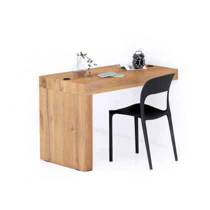 Table de bureau Evolution 120x60, Bois Rustique avec 1 pied et Chargeur Sans Fil image principale