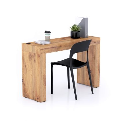 Evolution Desk 120x40 with Wireless Charger, Rustic Oak with Two Legs main image