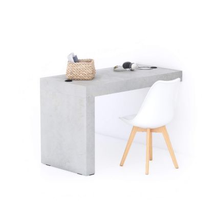 Evolution Desk 120x60 with Wireless Charger, Concrete Effect, Grey with One Leg main image