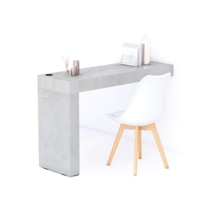 Evolution Desk 120x40 with Wireless Charger, Concrete Effect, Grey with One Leg main image