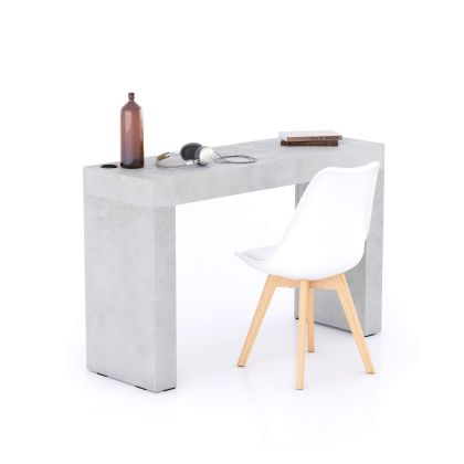 Table de bureau Evolution 120x40, Gris Béton avec 2 pieds et Chargeur Sans Fil image principale