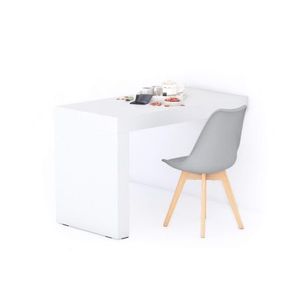Evolution dining table 120x60, Ashwood White with One Leg main image