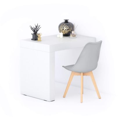 Mesa de comedor Evolution 90x60, fresno blanco con una pata imagen principal
