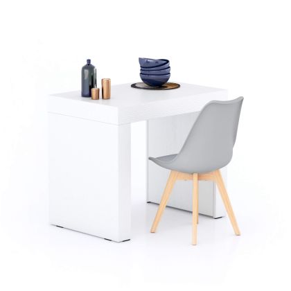 Evolution dining table 90x60, Ashwood White with Two Legs main image